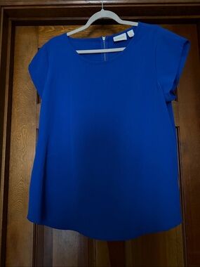 Chico's Bold Cobalt Blue Short Sleeve Blouse